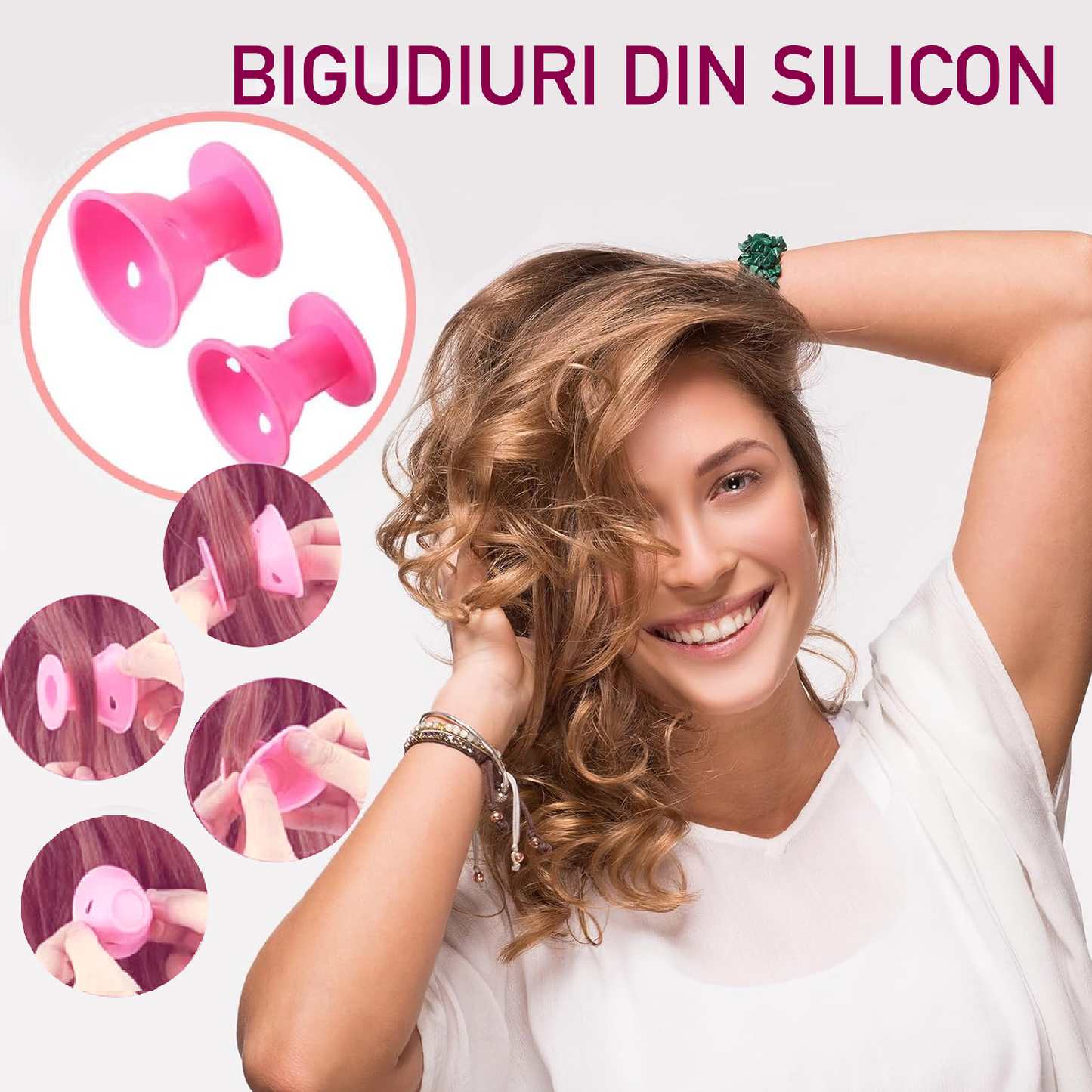 Set de 20 de bigudiuri fără căldură pentru bucle perfecte