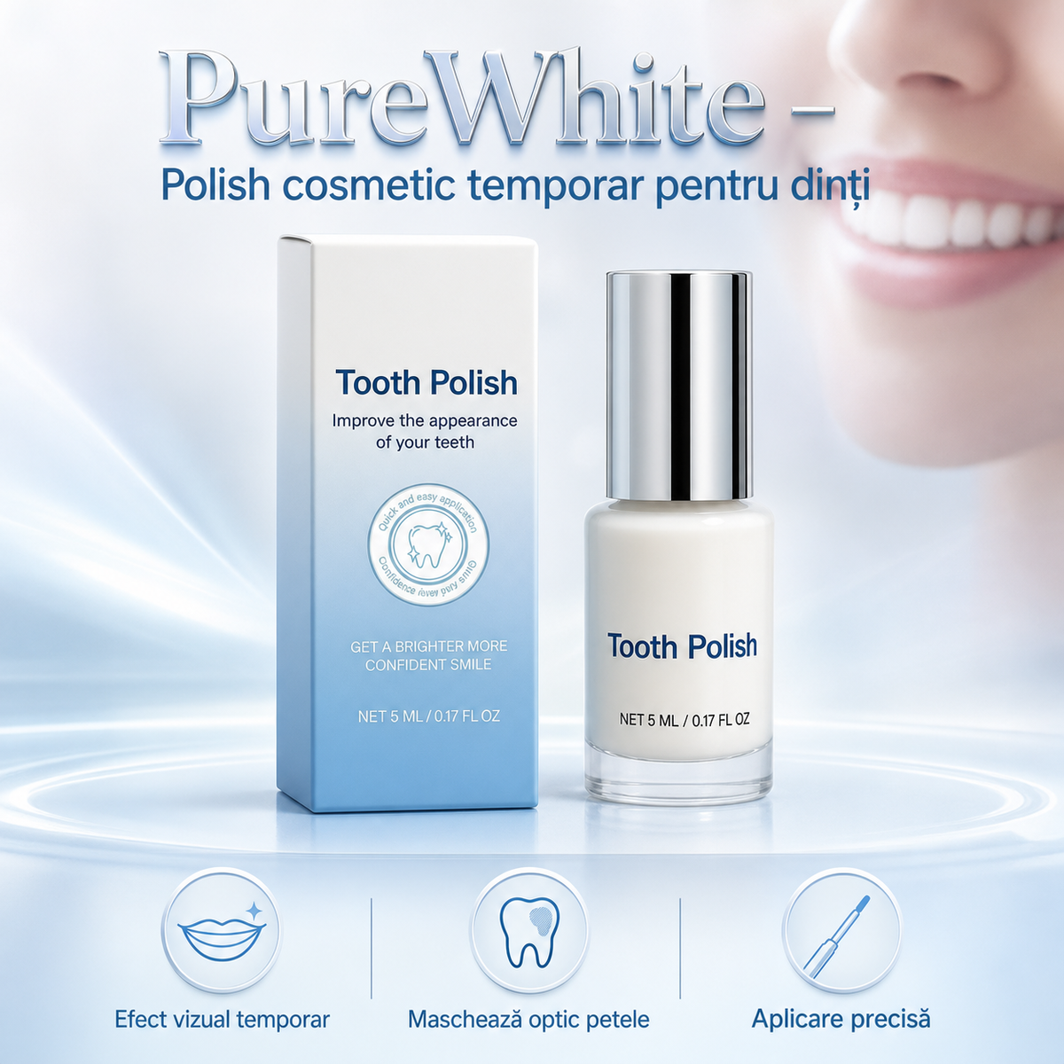 PureWhite – polish cosmetic temporar Tooth Polish de 5 ml